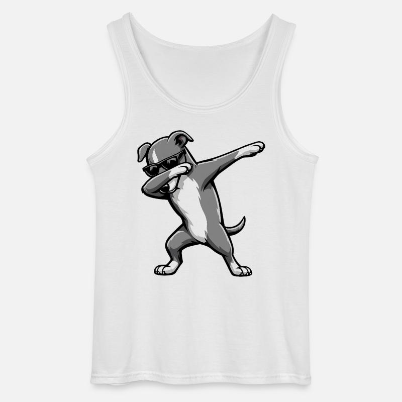 Dabbing Greyhound - Gildan Männer Tank Top - Weiß