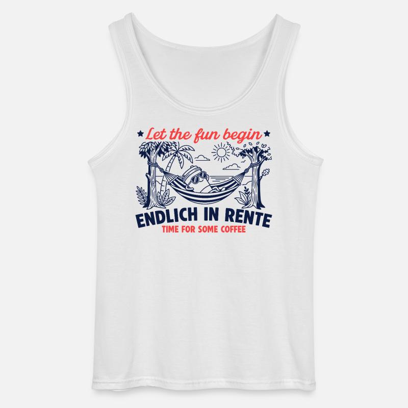 Endlich in Rente Retro Kaffee - Gildan Männer Tank Top - Weiß