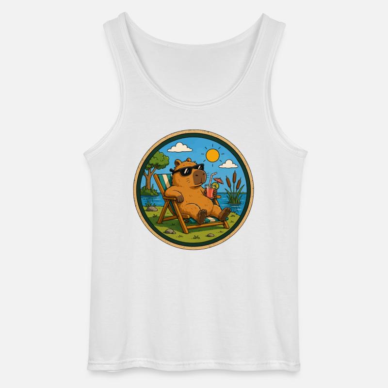 Strandbär mit Sonnenbrille - Gildan Männer Tank Top - Weiß