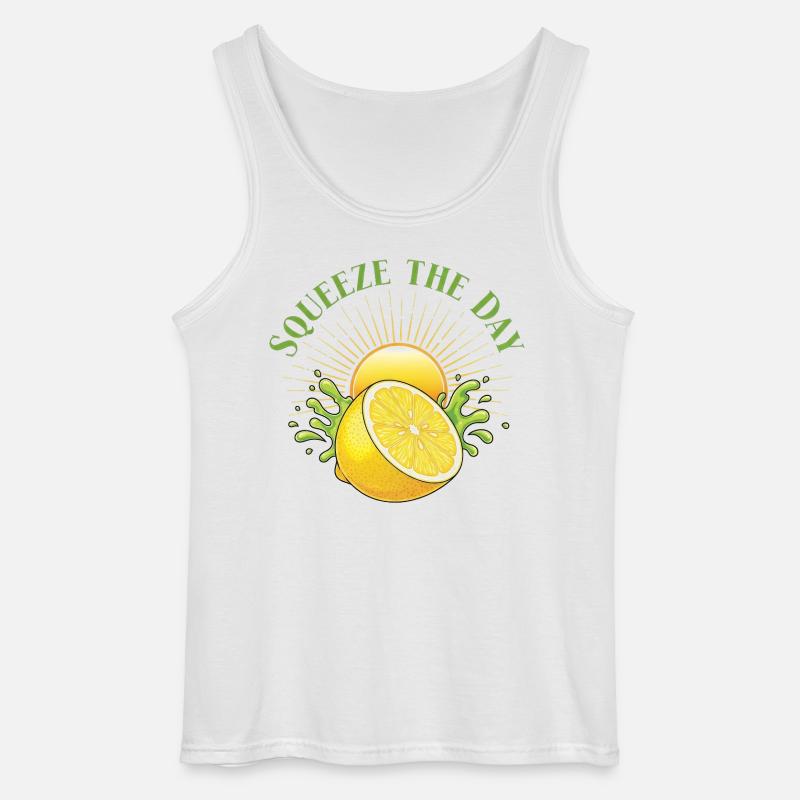 Squeeze the Day Zitronen-Splash - Gildan Männer Tank Top - Weiß