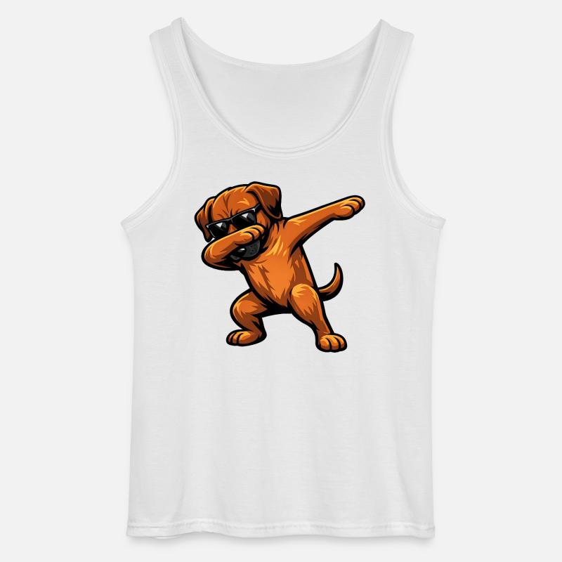 Dabbing Rhodesian Ridgeback - Gildan Männer Tank Top - Weiß