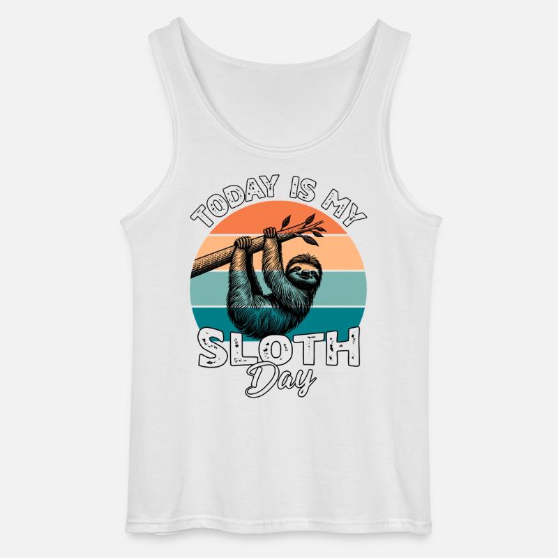 Faultier Sloth - Gildan Männer Tank Top - Weiß