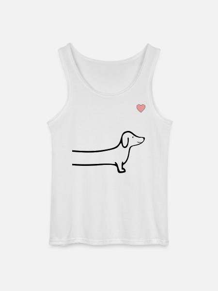 Chiens Cœur de teckel - Débardeur Gildan Homme - blanc