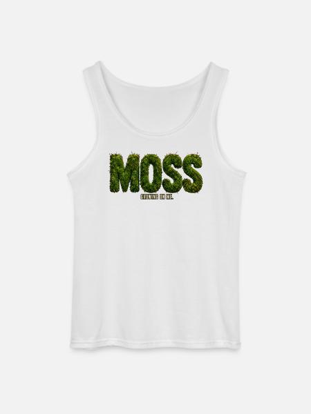 MOSS – Growing Inside Me | Botanical pun - Gildan Men’s Tank Top - white