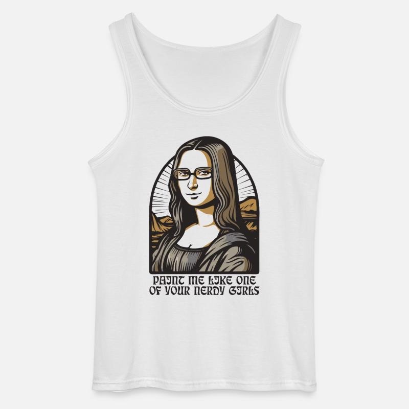 Die nerdige Leseratte Lisa Mona - Gildan Männer Tank Top - Weiß
