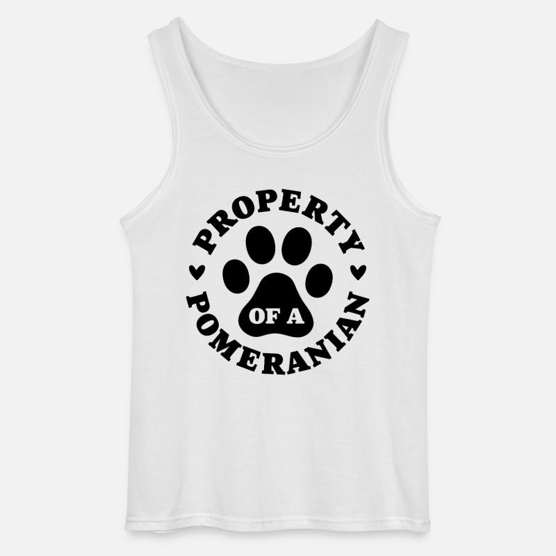 Eigentum eines Zwergspitzs - Gildan Männer Tank Top - Weiß