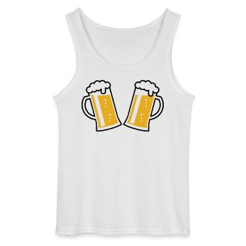 2 chopes à bière Prosten (bière / chope à bière / 2C) - Débardeur Gildan Homme - blanc - Devant - AI Model Male 185 dark (185cm)