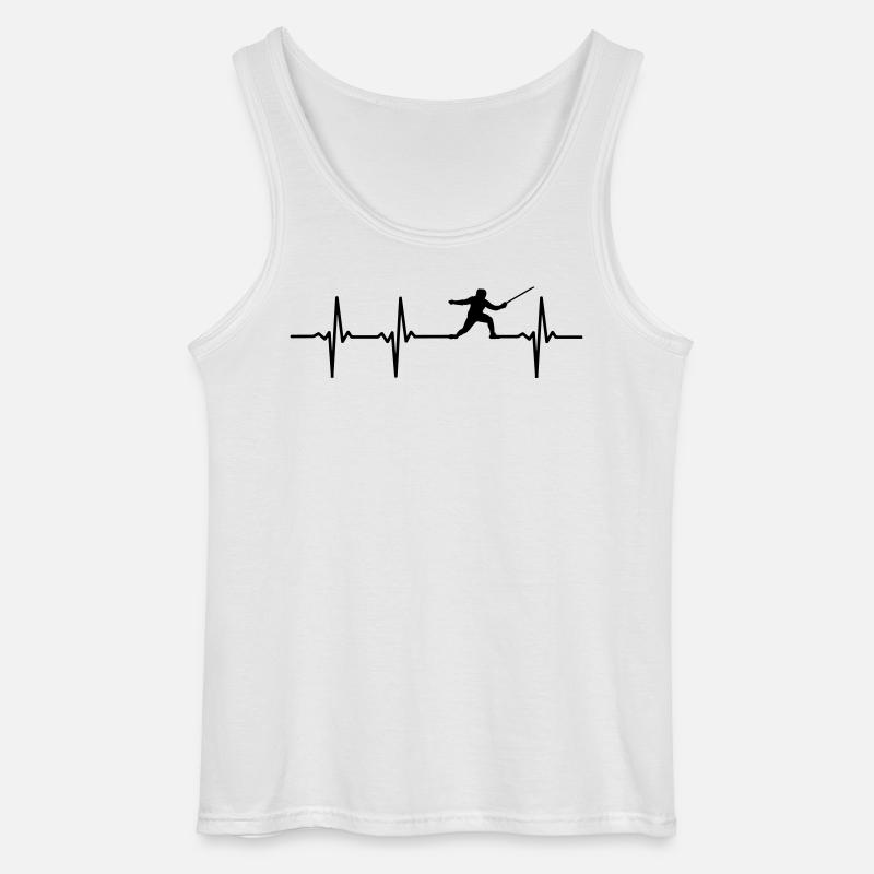 Fechter Herzschlag - Gildan Männer Tank Top - Weiß