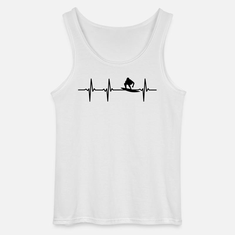 Surfer EKG - Gildan Männer Tank Top - Weiß