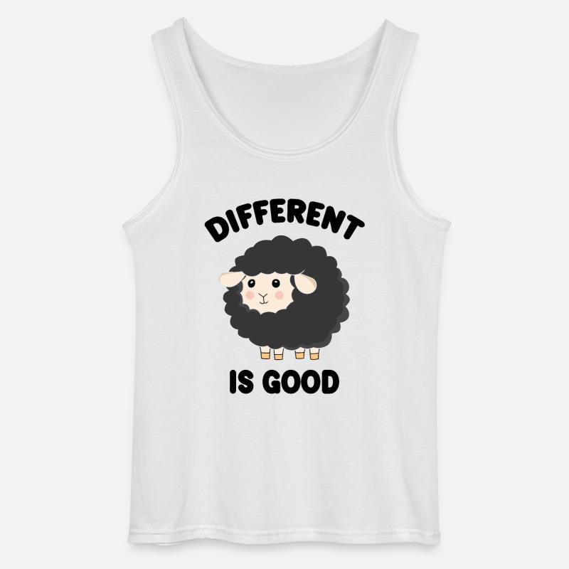 Different is Good Black Sheep - Gildan Men’s Tank Top - white