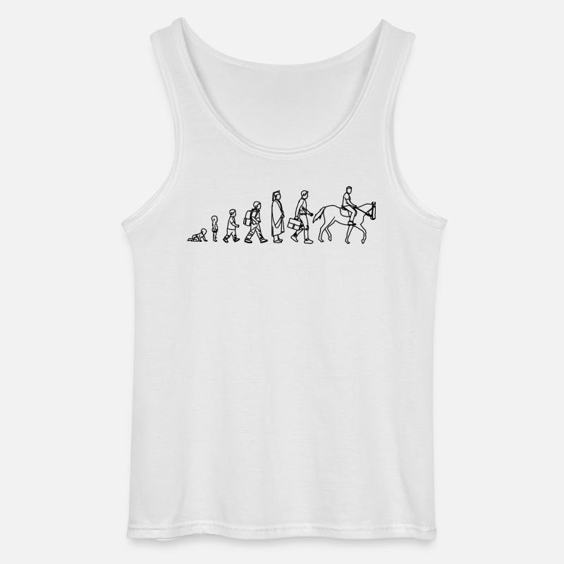 Evolution vom Kind zum Reiter - Gildan Männer Tank Top - Weiß
