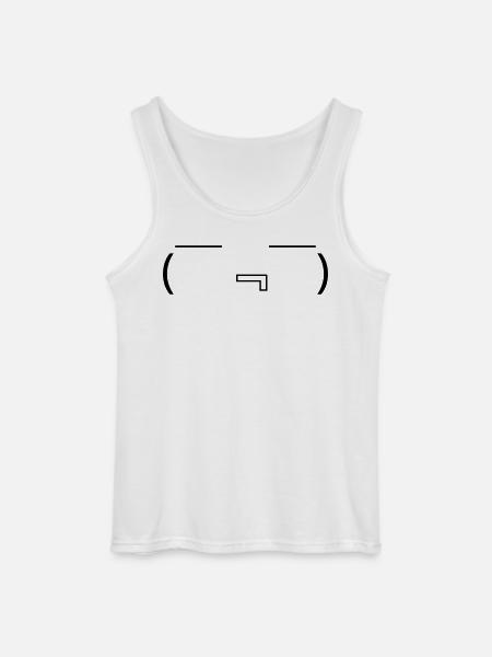 Hungry Emote ( ̄『 ̄) Drooling Kaomoji - Gildan Men’s Tank Top - white