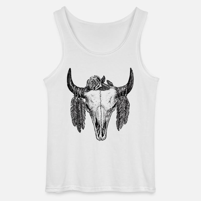 Skull Tattoo II - Gildan Men’s Tank Top - white