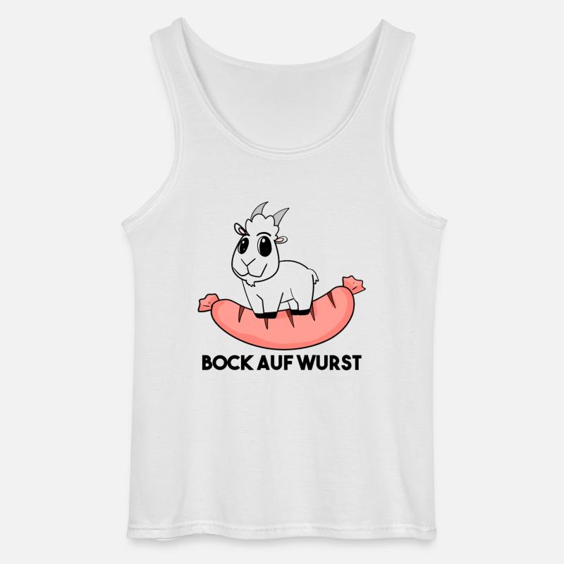 Bock auf Wurst - Ziege Ziegenbock - Gildan Männer Tank Top - Weiß