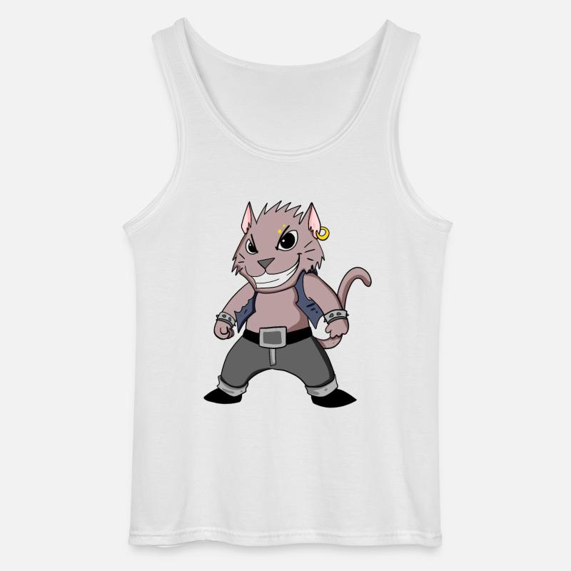 Cool Katze - Gildan Männer Tank Top - Weiß