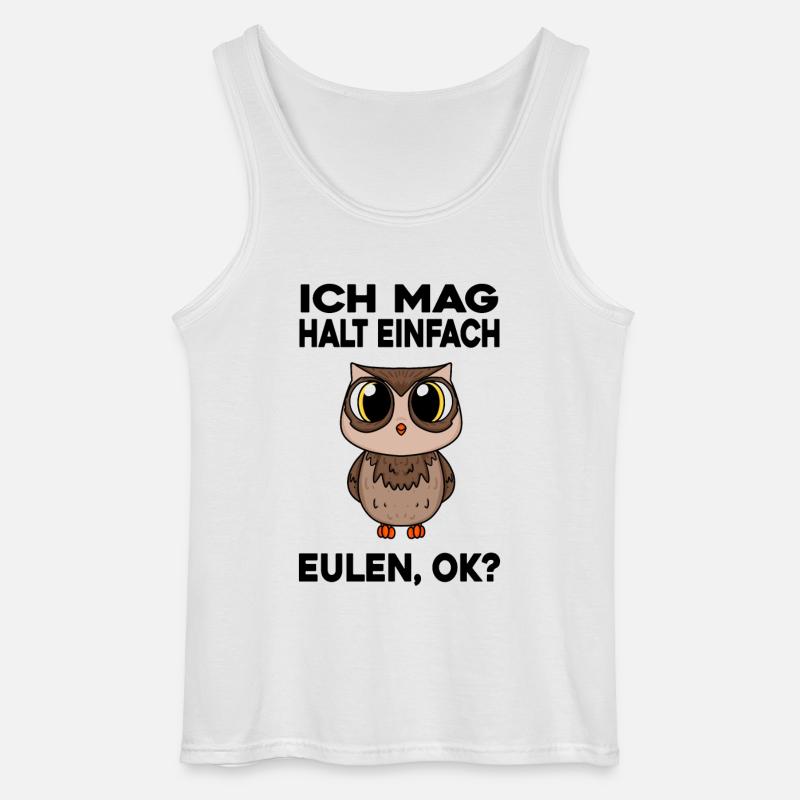 Eule - Gildan Männer Tank Top - Weiß