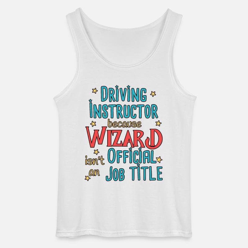 Driving Instructor Wizard Fahrschule - Gildan Männer Tank Top - Weiß