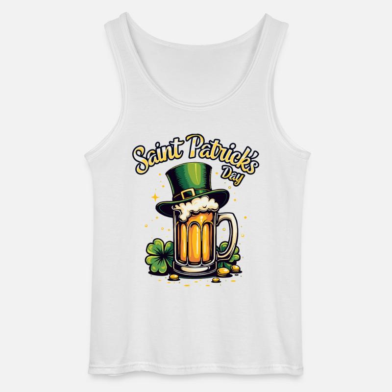 St Patrick`s Day Bier - Gildan Männer Tank Top - Weiß