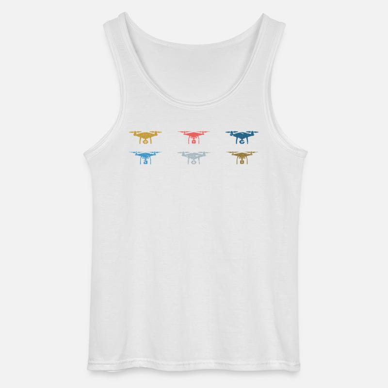 Heartbeat Drone Drones - Gildan Men’s Tank Top - white