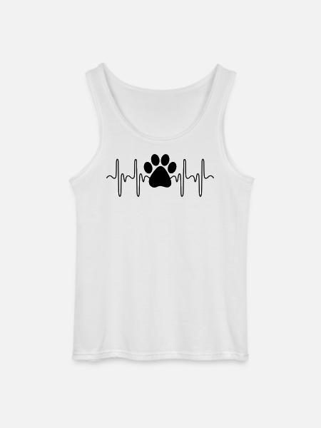Paw Heartbeat - Gildan Men’s Tank Top - white