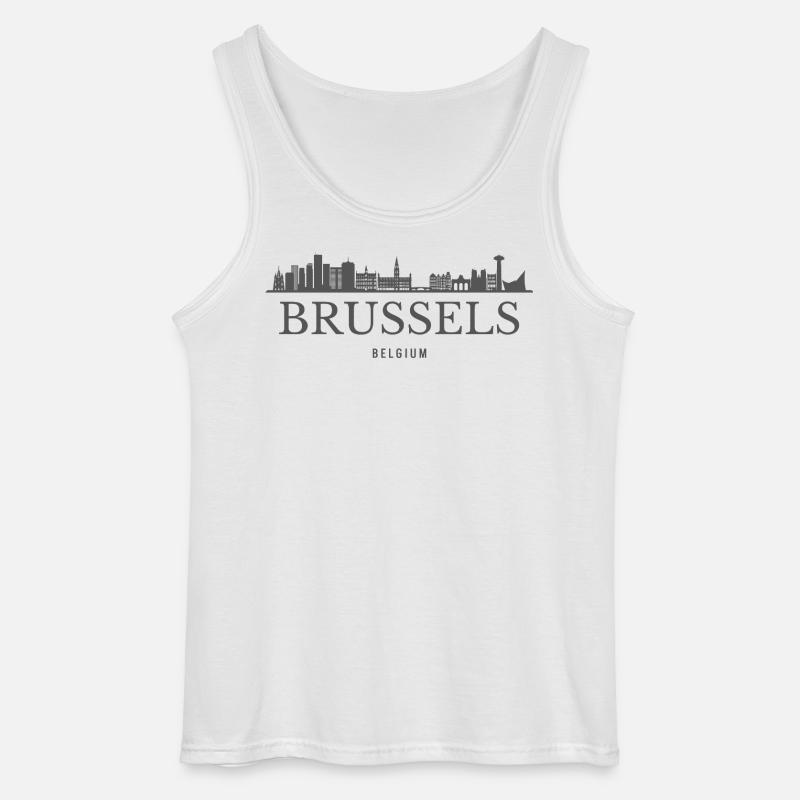 Brüssel, Belgien, Brüsseler Skyline - Gildan Männer Tank Top - Weiß