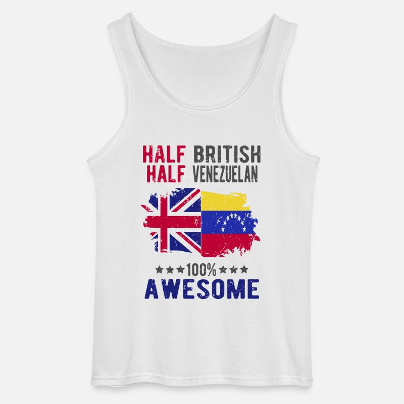 Halb Brite Halb Venezolaner - Gildan Männer Tank Top - Weiß
