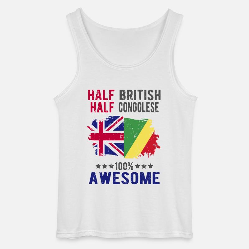 Halb Brite Halb Kongolese - Gildan Männer Tank Top - Weiß