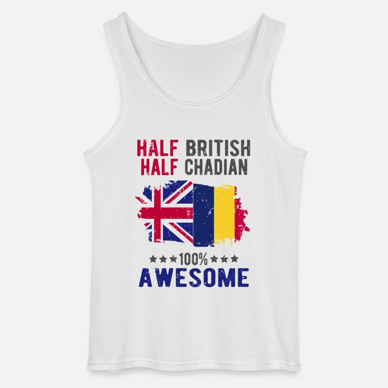 Half British Half Chader - Gildan Men’s Tank Top - white