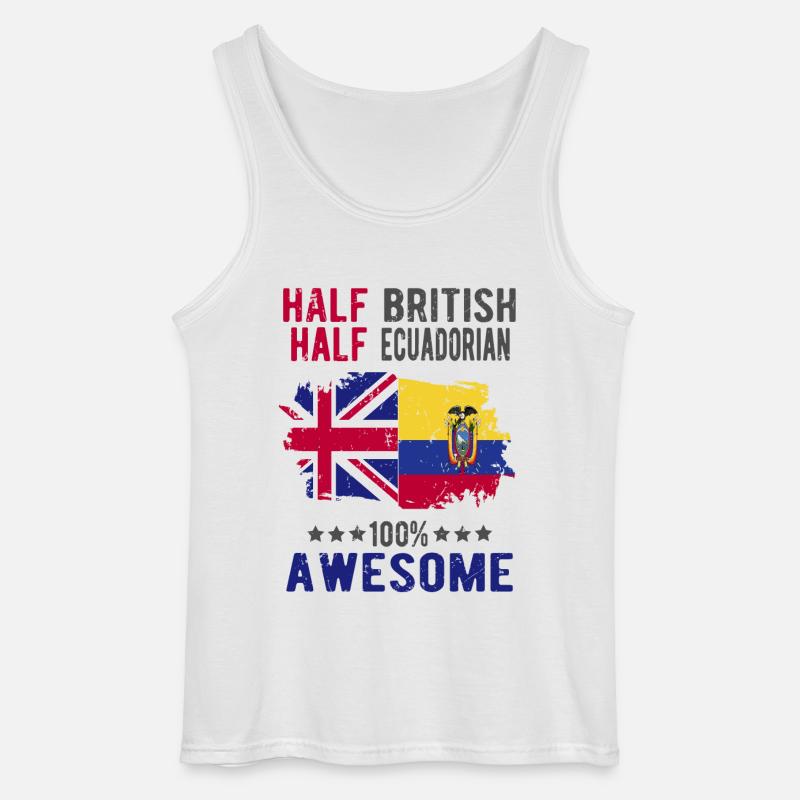 Halb Brite Halb Ecuadorianer - Gildan Männer Tank Top - Weiß