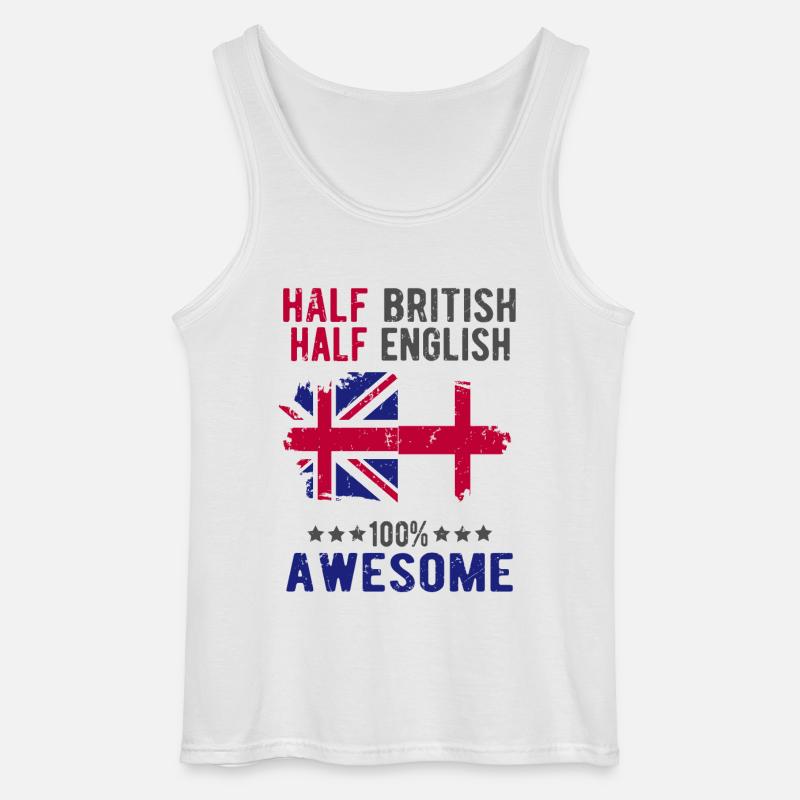 Half British Half English - Gildan Men’s Tank Top - white
