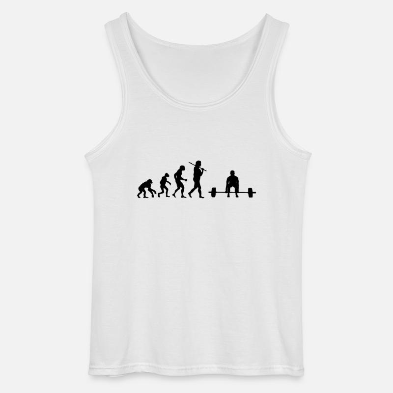 Evolution Gewichtheber - Gildan Männer Tank Top - Weiß