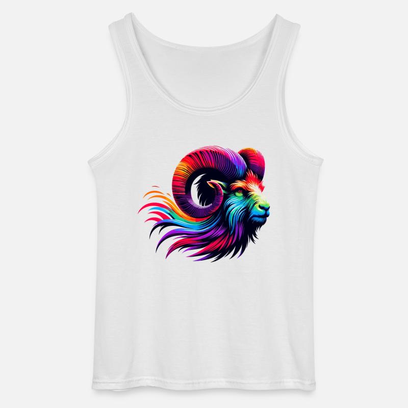 Widder Sternzeichen Lebendiges Regenbogen-Design - Gildan Männer Tank Top - Weiß