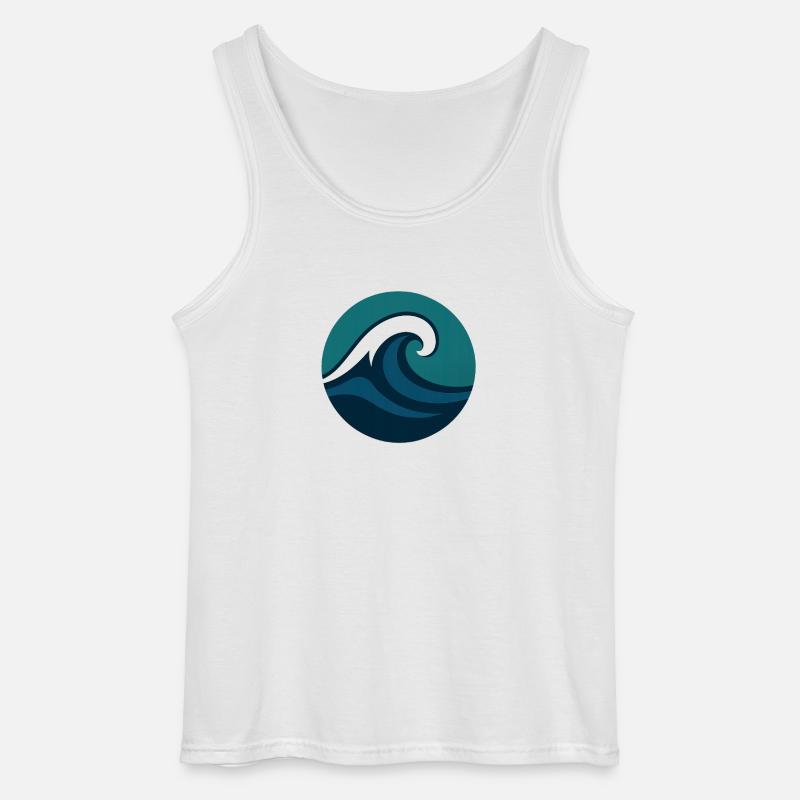 Stylized Ocean Wave - Gildan Männer Tank Top - Weiß