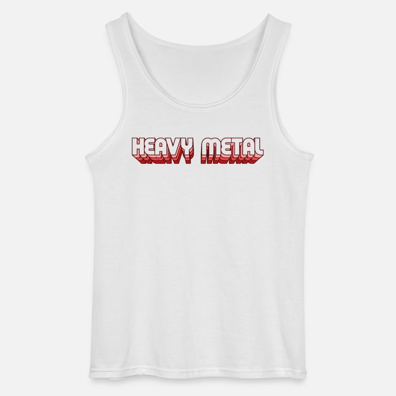 Heavy-Metal-Retro-Stil 3D-Text-Logo - Gildan Männer Tank Top - Weiß