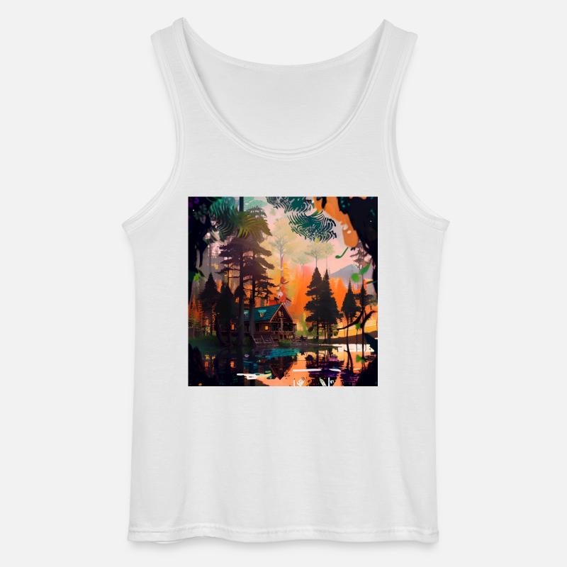 Häuschen im Wald - Gildan Männer Tank Top - Weiß