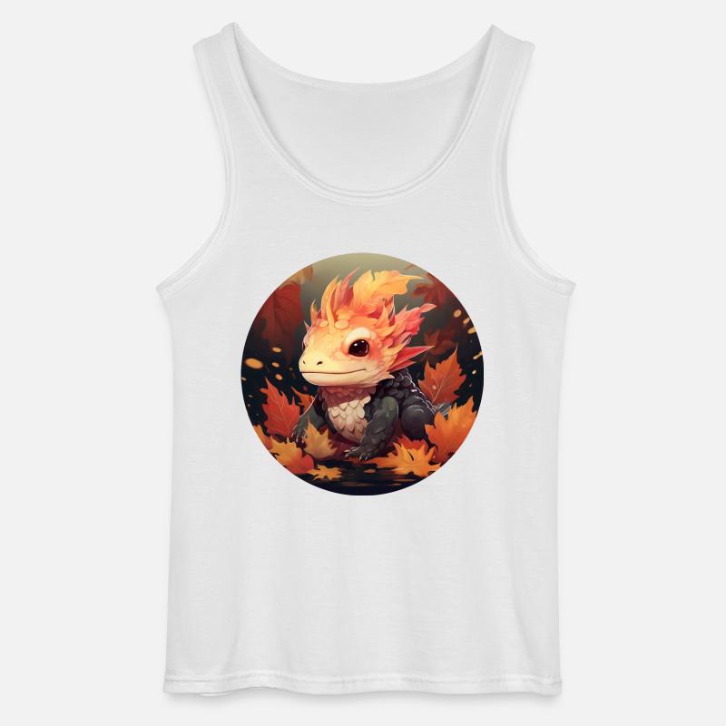 Axolotl im Herbstlaub - Gildan Männer Tank Top - Weiß