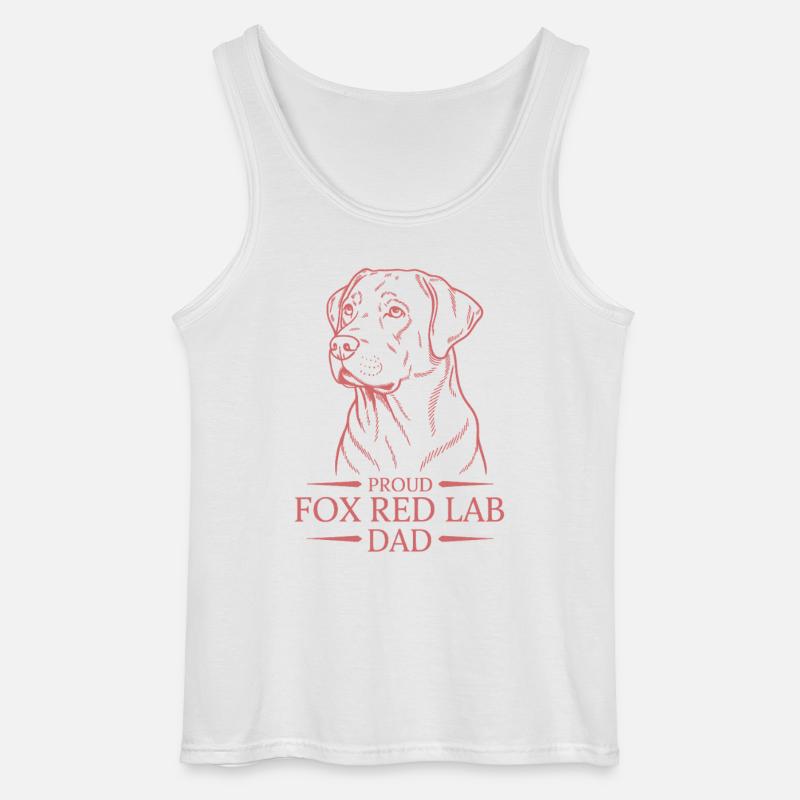 Proud Fox Red Lab Dad - Gildan Männer Tank Top - Weiß