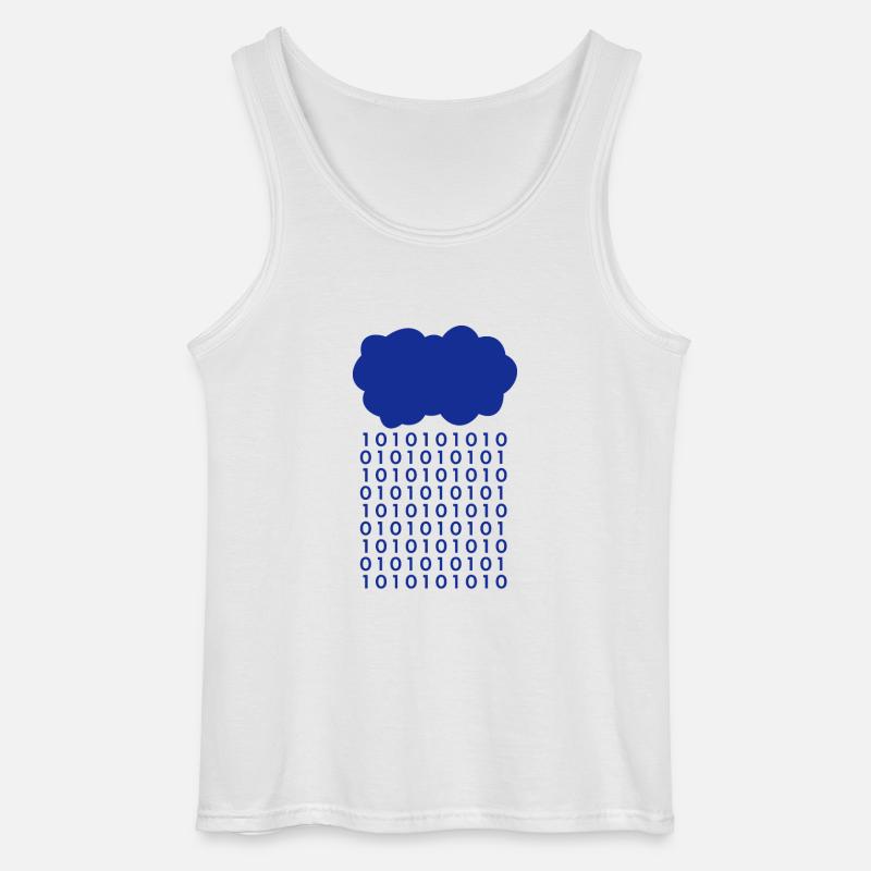 Bit rain cloud computer scientist - Gildan Men’s Tank Top - white