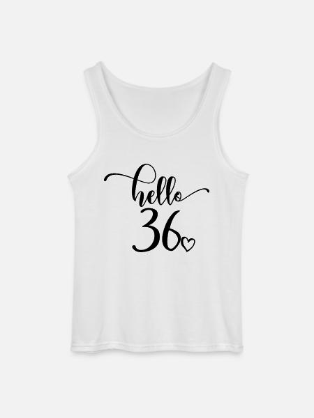 Hej 36 - Sød 36-års fødselsdagsgave til kvinder - Gildan tanktop til mænd - hvid