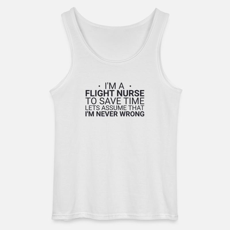 Flight Nurse Never Wrong Luftrettung - Gildan Männer Tank Top - Weiß