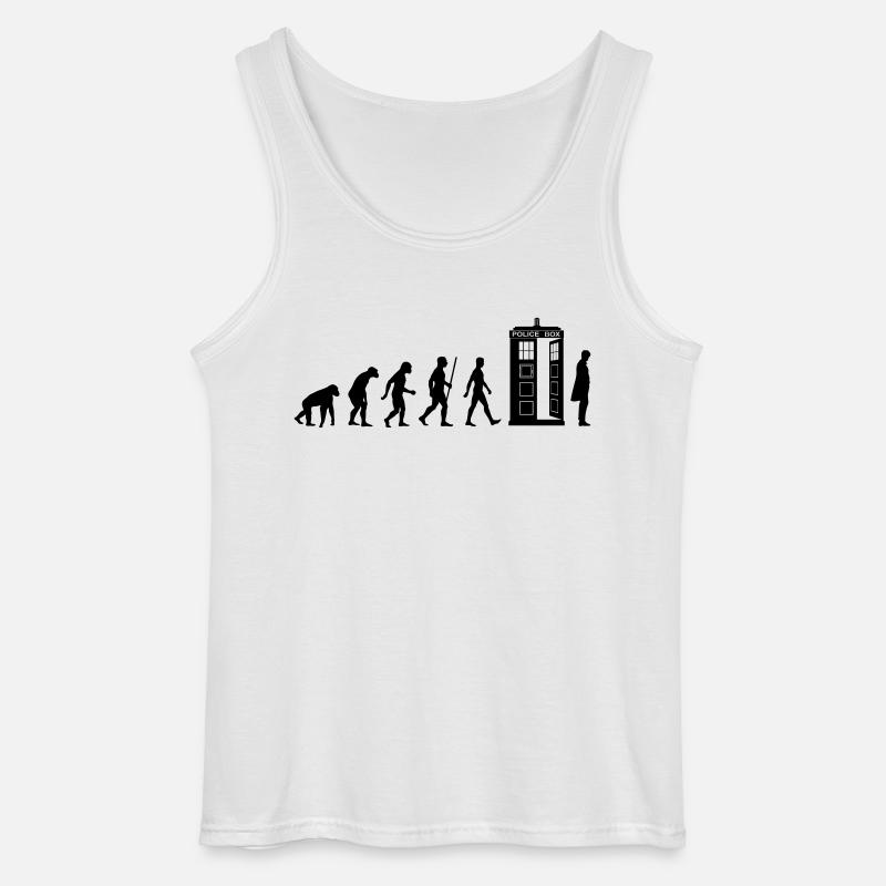 Evolution Tardis - Gildan Männer Tank Top - Weiß