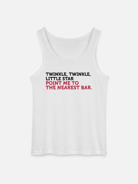 Where is the nearest bar? - Gildan Men’s Tank Top - white