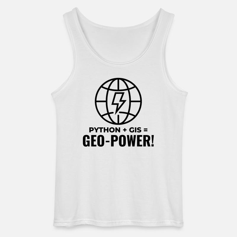Python SIG Géo-Puissance Programmation Géospatial - Débardeur Gildan Homme - blanc