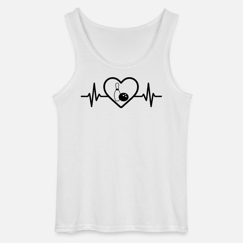Bowling Herz Freizeit - Gildan Männer Tank Top - Weiß