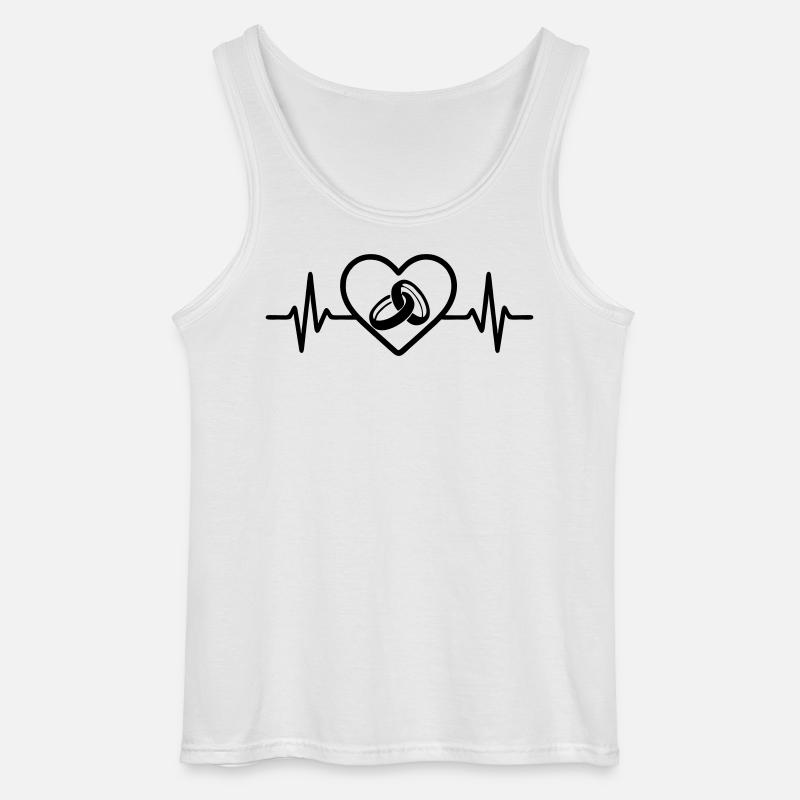Hochzeit Ringe Herz Liebe - Gildan Männer Tank Top - Weiß