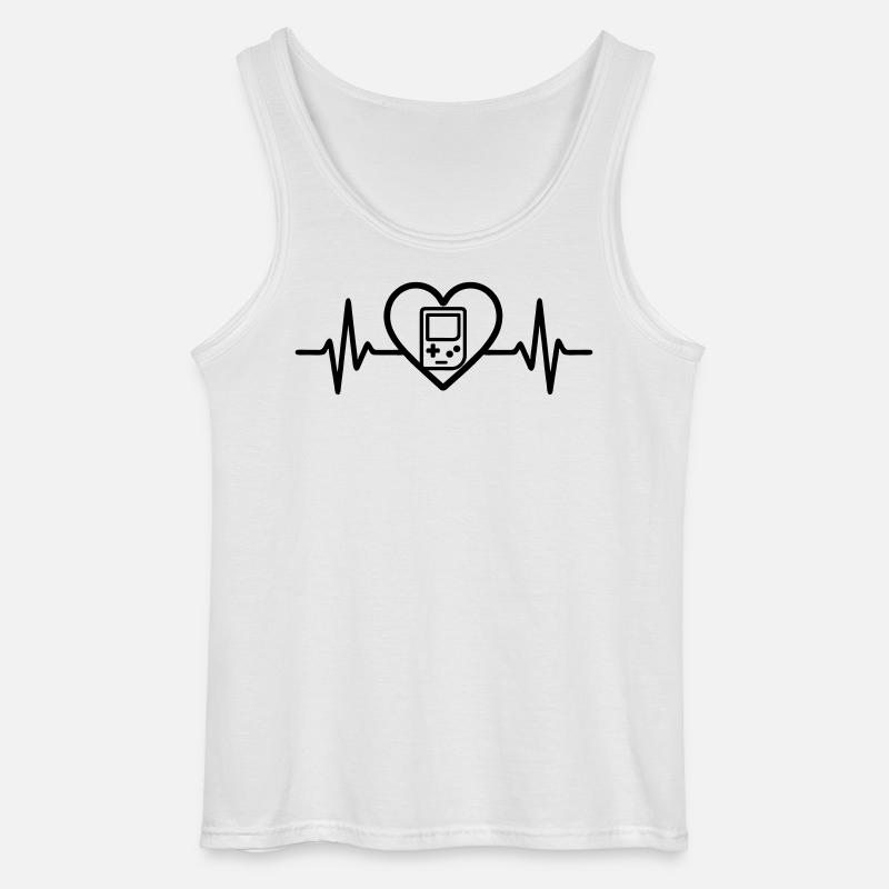 Herz Retrogaming – Tragbare Retro-Konsole - Gildan Männer Tank Top - Weiß