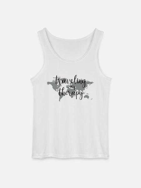 traveling is my therapy - Gildan Männer Tank Top - Weiß