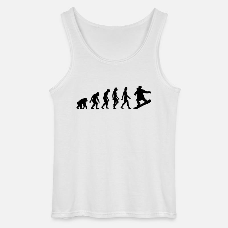 Die Evolution von Snowboarding - Gildan Männer Tank Top - Weiß