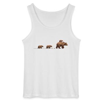 Bear Track Mom Bear 3 Kids Dad Bear Tracks Bears - Gildan Men’s Tank Top - white - Front - AI Model Male 185 dark (185cm)