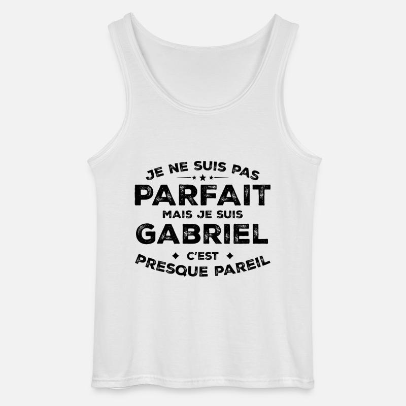 Gabriel Un nome, un atteggiamento Gabriel Humor - Canotta da uomo Gildan - bianco